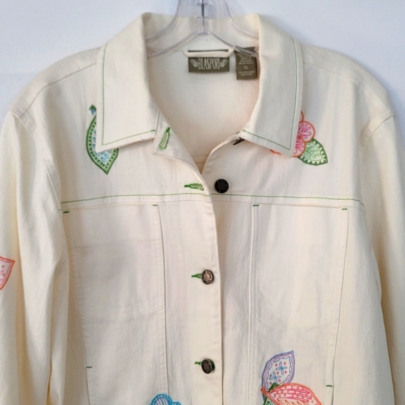 Blassport Cream Denim Embroidered Jacket - Picture 7 of 15